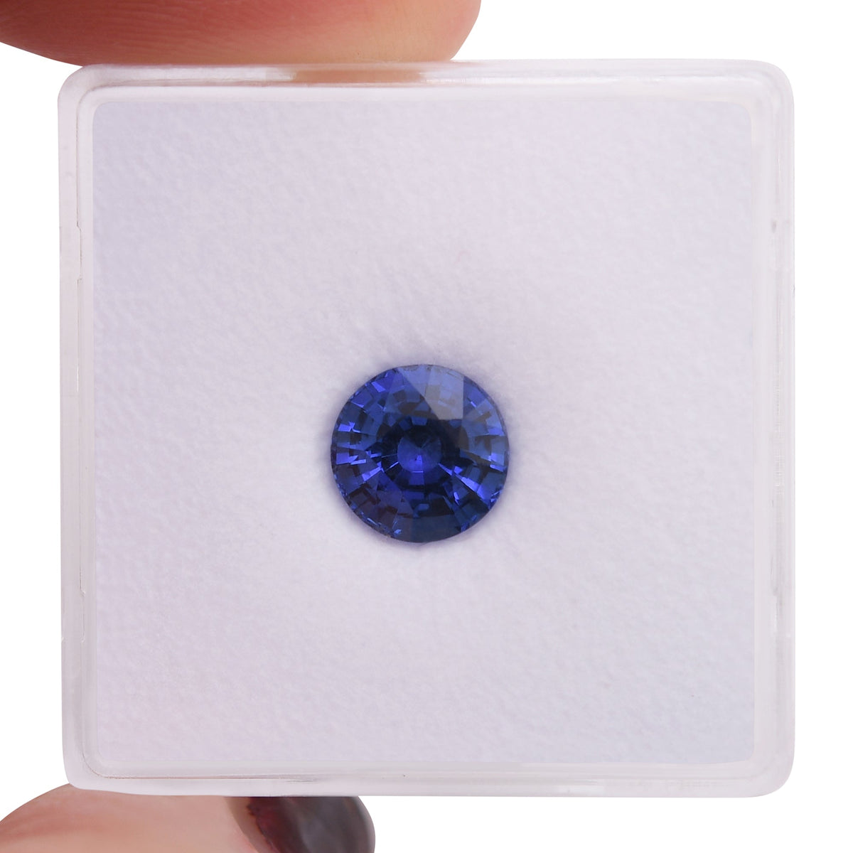1,76 Karat blauer runder Saphir aus Sri Lanka