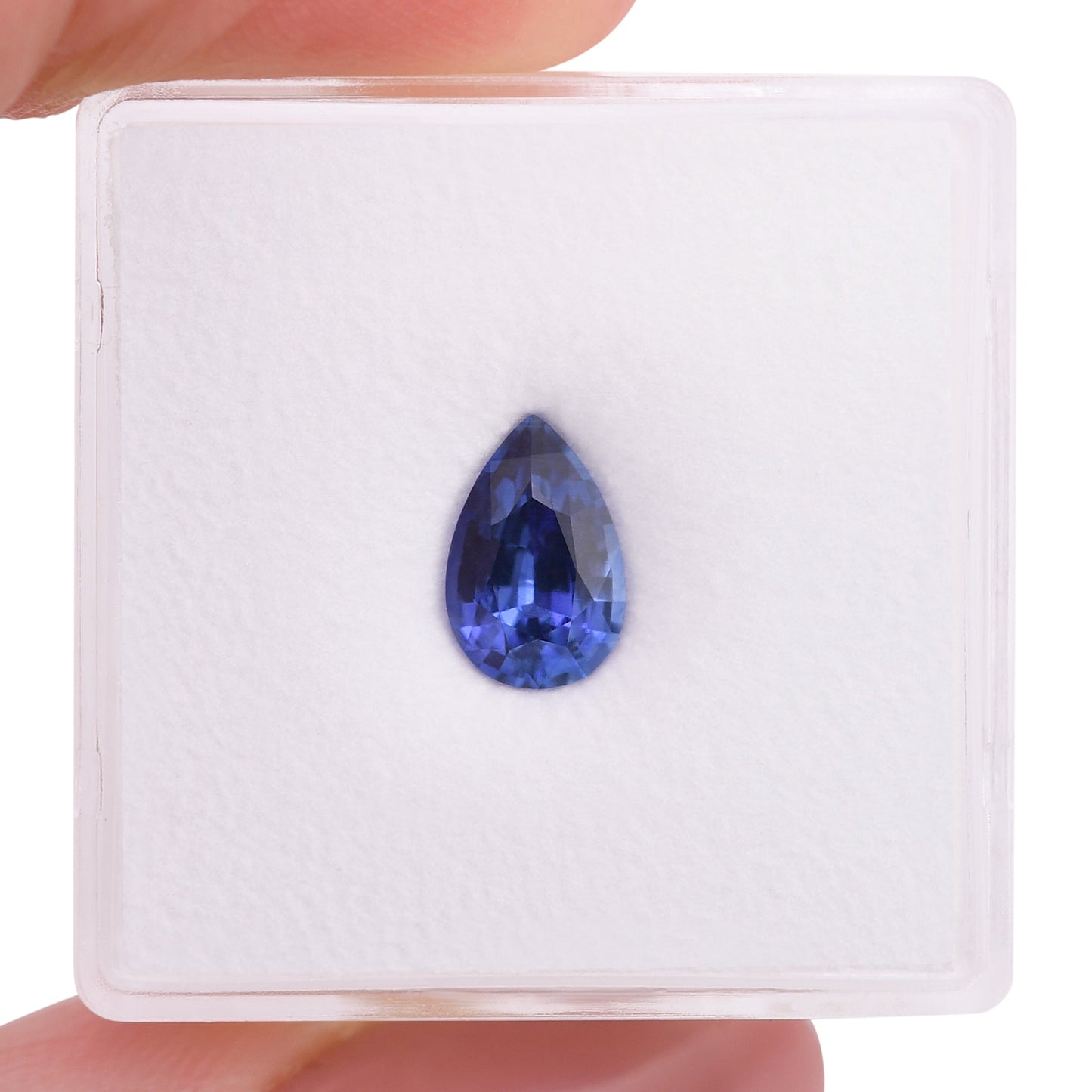 1,24 Karat blauer birnenförmiger Saphir aus Sri Lanka