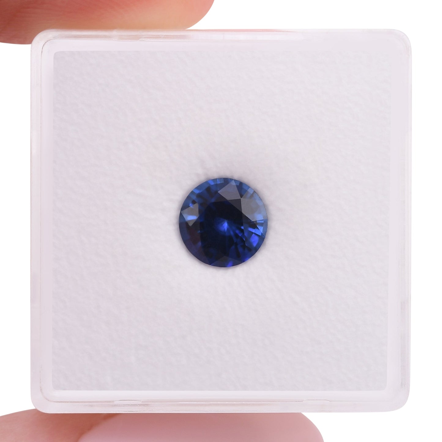 1,34 Karat blauer runder Saphir aus Sri Lanka
