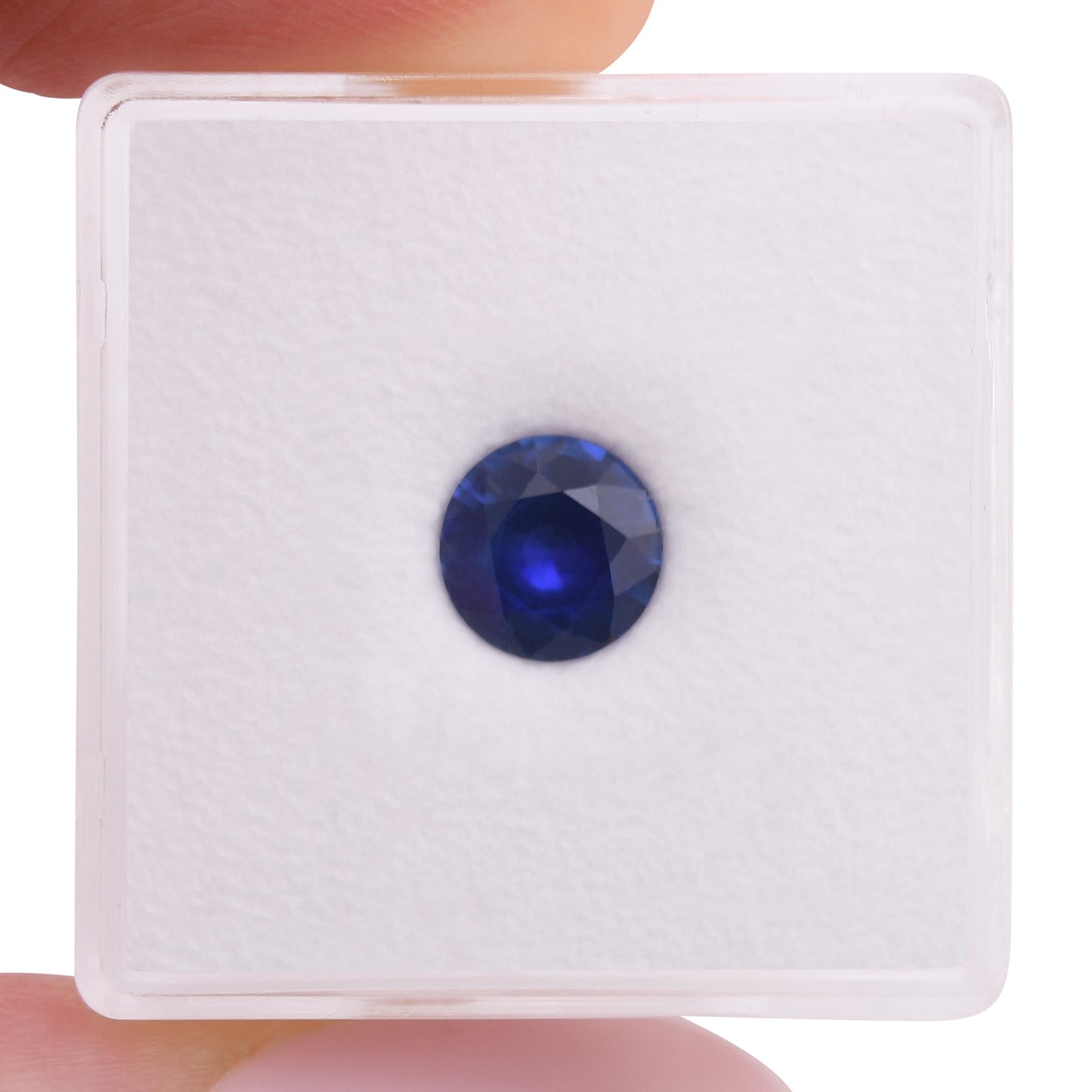 1,23 Karat blauer runder Saphir aus Sri Lanka