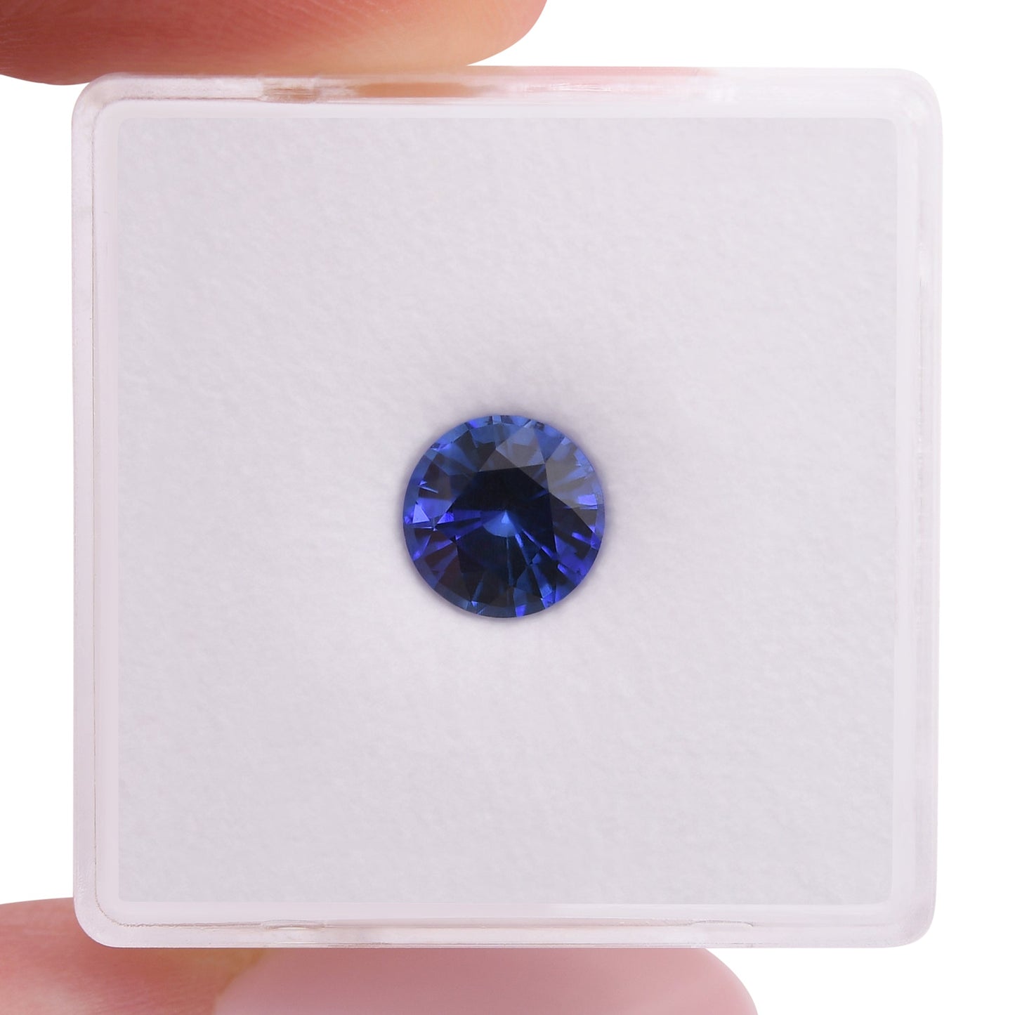1,35 Karat blauer runder Saphir aus Sri Lanka