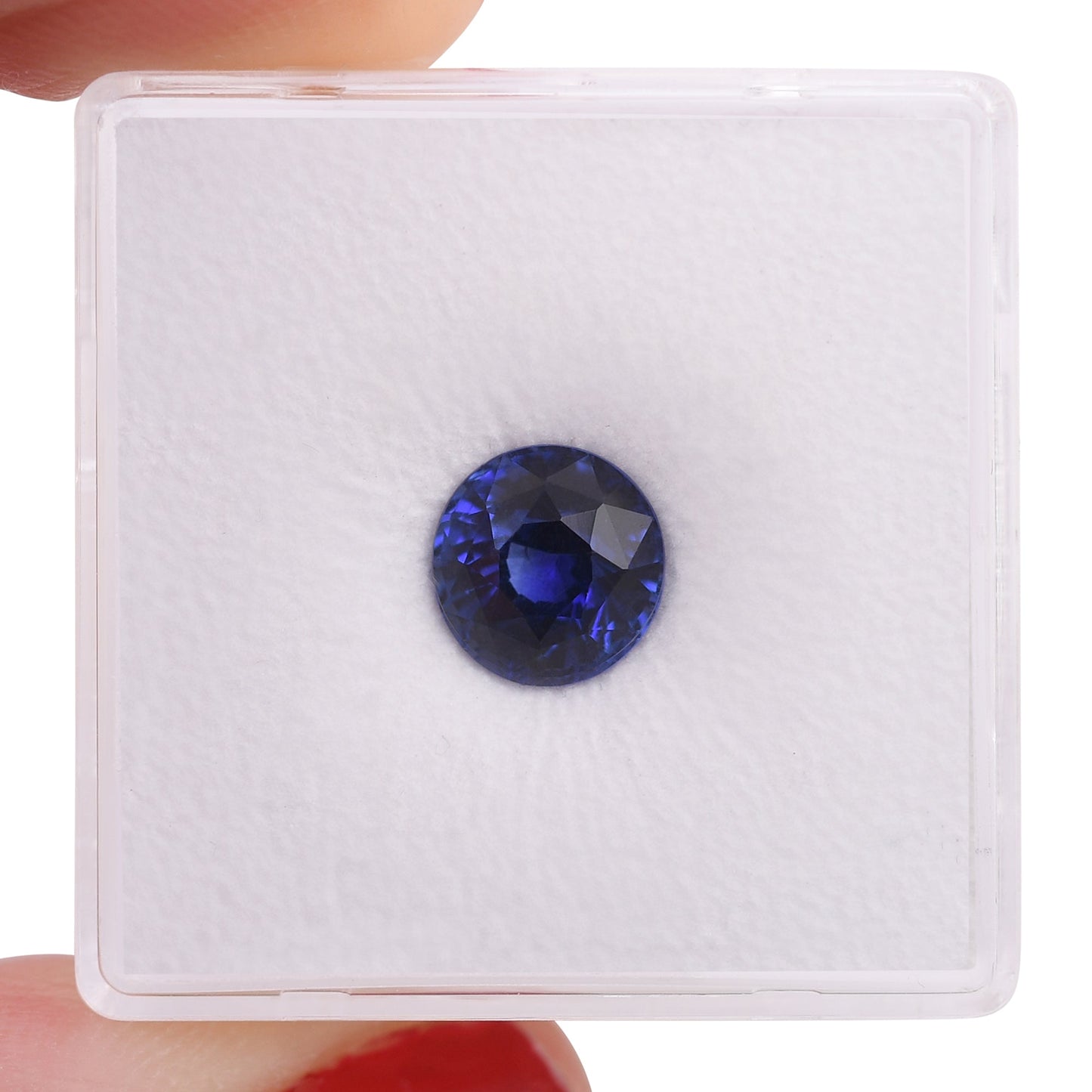 2,11 Karat blauer runder Saphir aus Sri Lanka