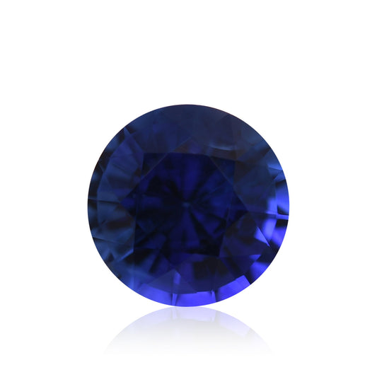 1,37 Karat blauer runder Saphir aus Sri Lanka
