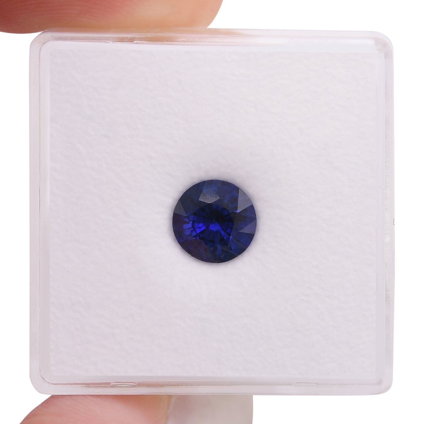 1,37 Karat blauer runder Saphir aus Sri Lanka