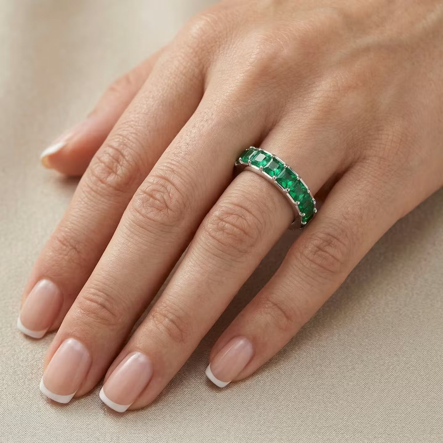 Emerald Princess Band Ring