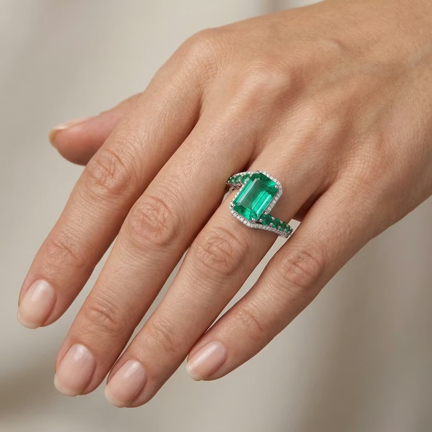 Couture Muzo Emerald and Diamond Ring