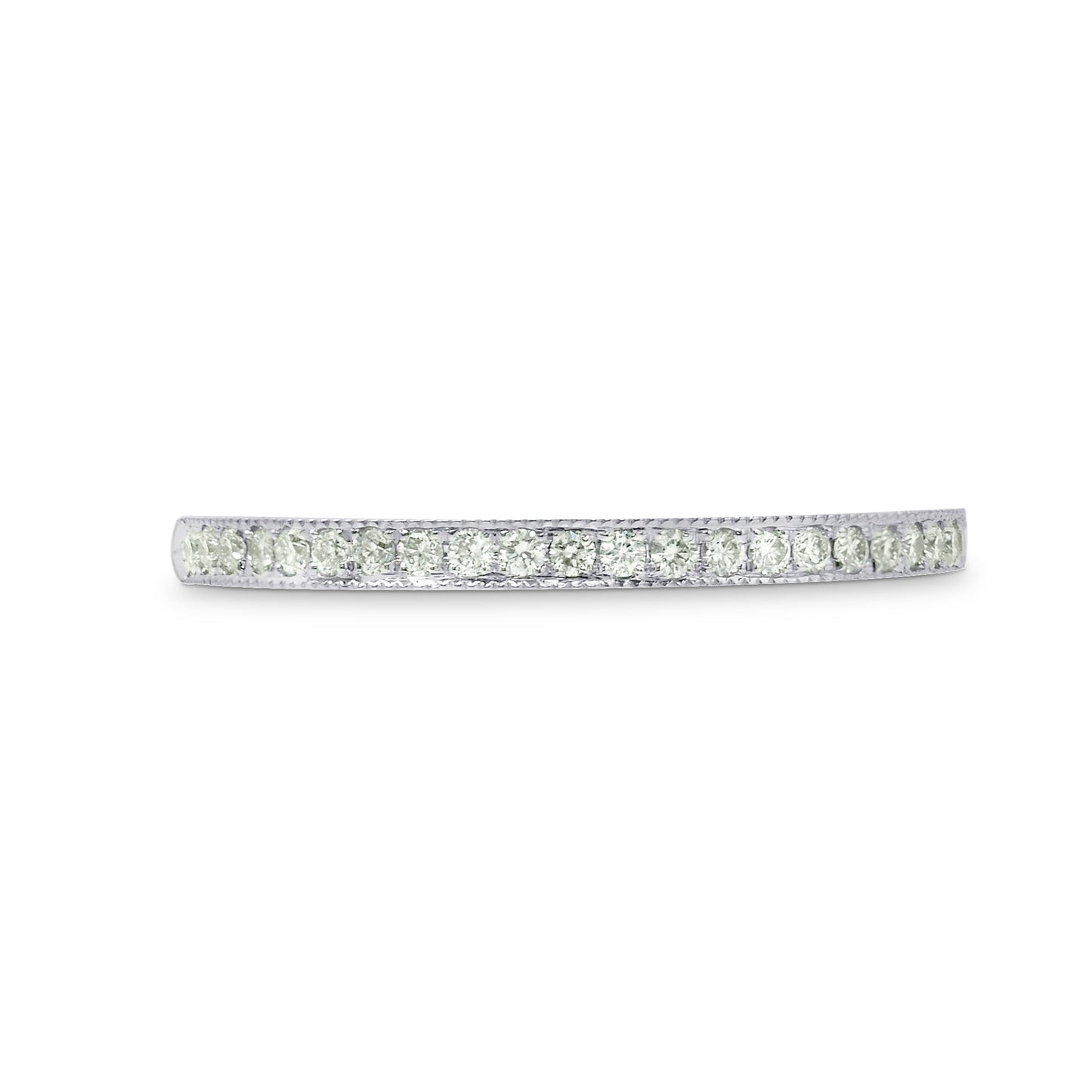 Halb-Eternity-Diamantring mit Milgrain-Pavé-Fassung