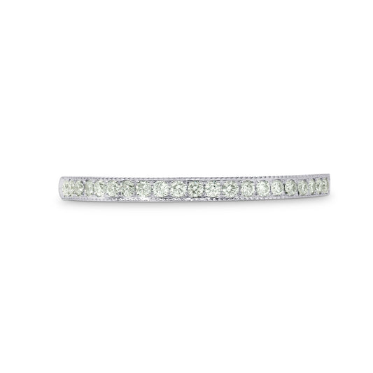Halb-Eternity-Diamantring mit Milgrain-Pavé-Fassung