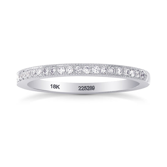 Diamant-Ehering mit Milgrain-Kante