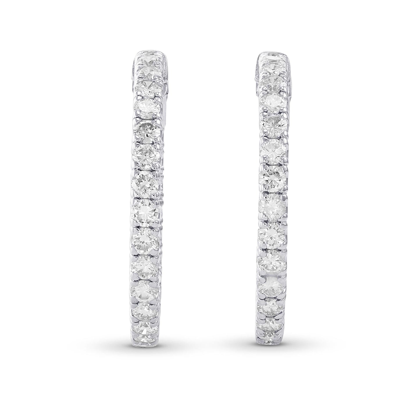 Runde weiße Diamant-Creolen