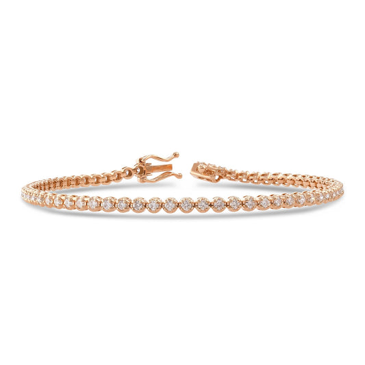 Klassisches Tennisarmband mit rundem Rosendiamanten und 1,51 Karat