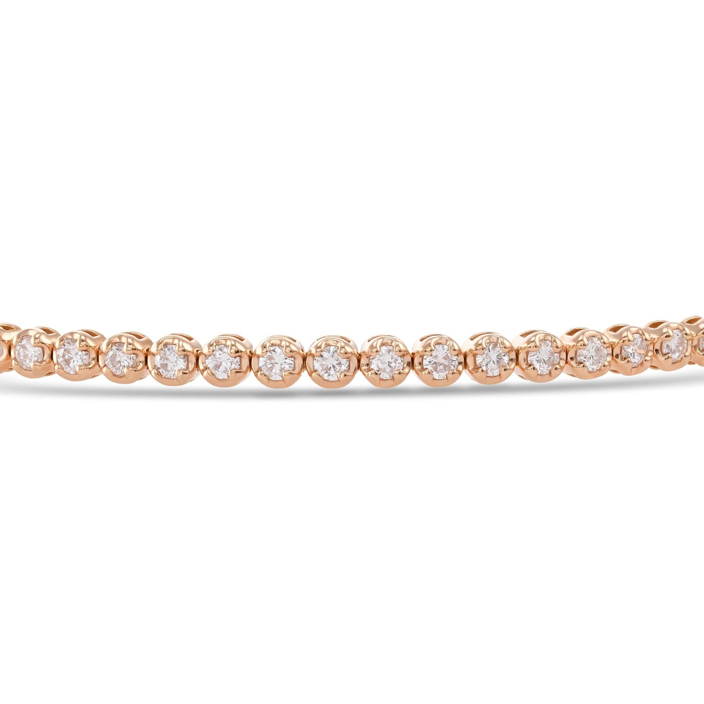 Klassisches Tennisarmband mit rundem Rosendiamanten und 1,51 Karat