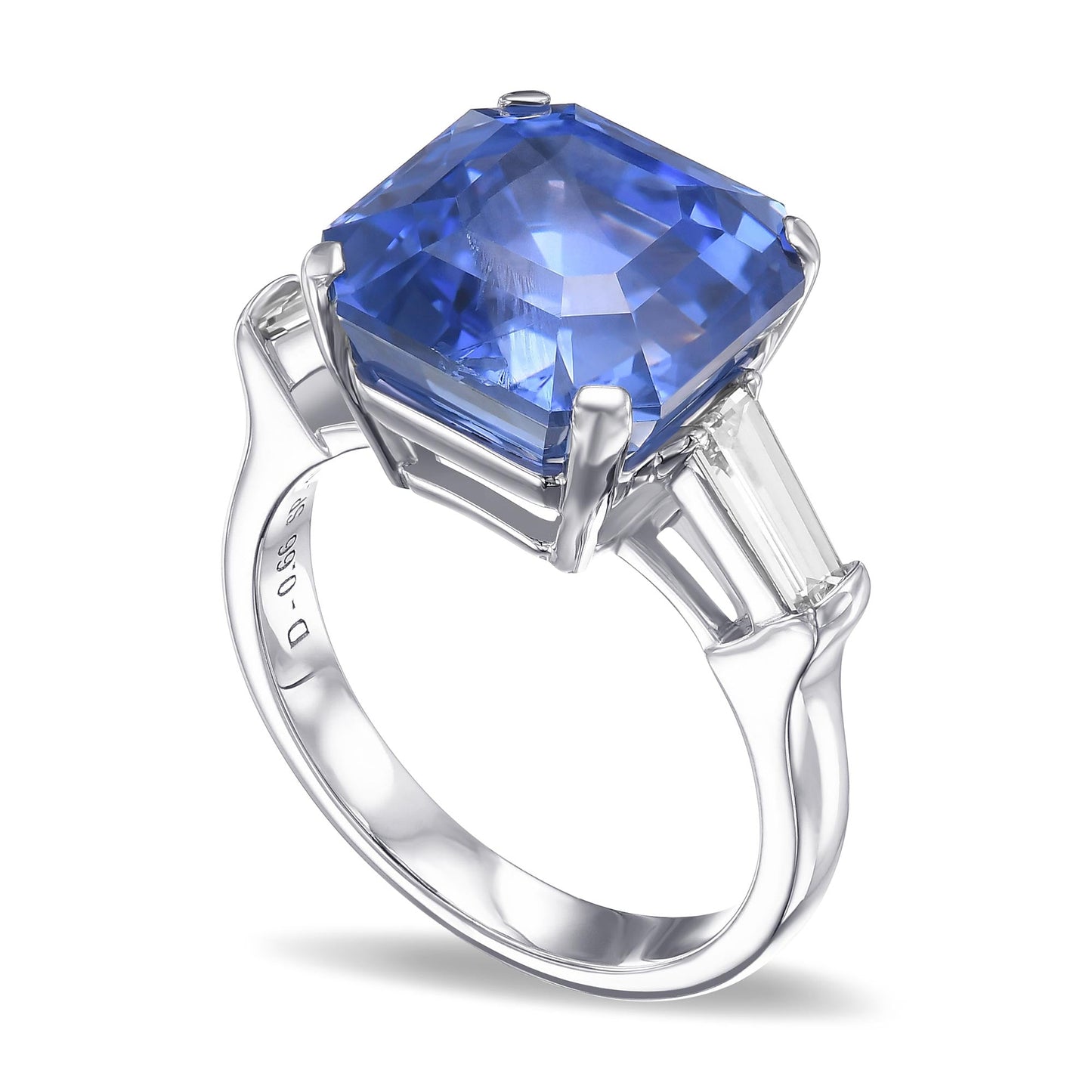 Dreisteinring mit Smaragdgrün, blauem Saphir und Diamanten (ohne Hitzeeinwirkung) GRS