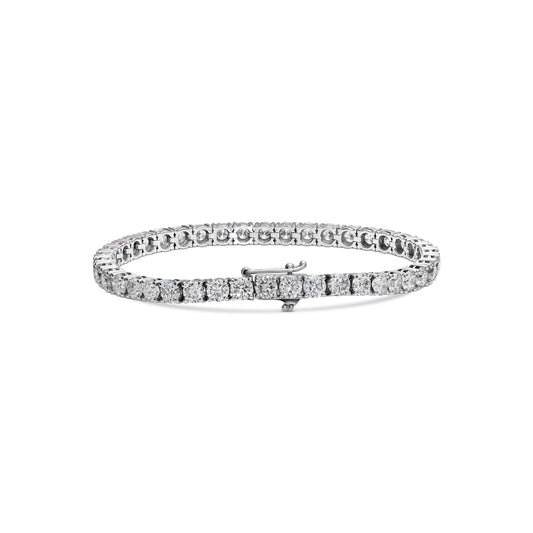 Tennisarmband mit runden weißen Diamanten (12,80 Karat).