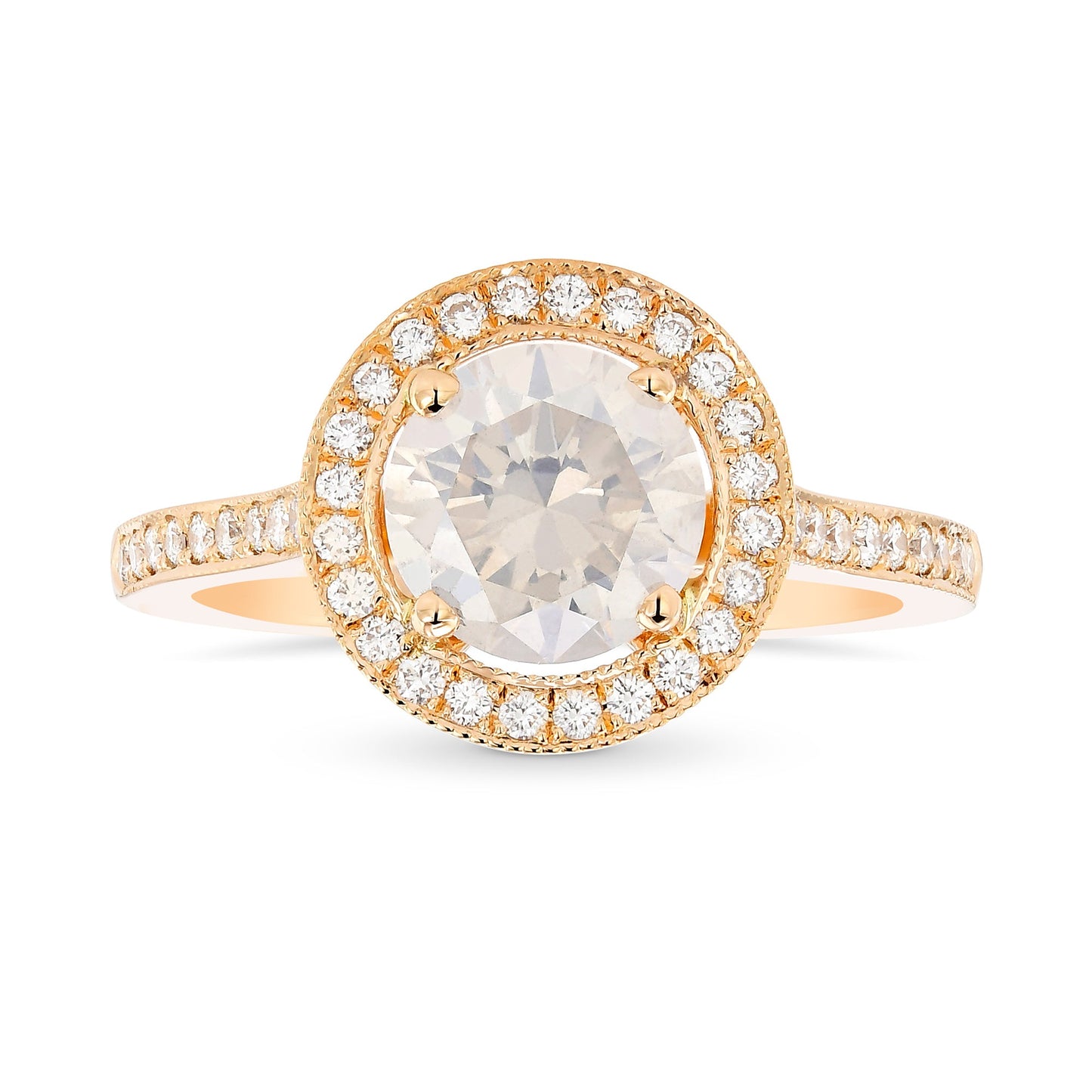 Rose Gold Fancy White Diamond Engagement Ring
