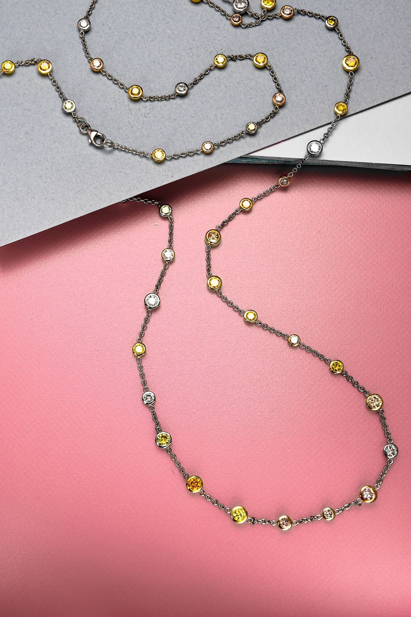 Diamantkette mit Mix-Farben-Brillanten