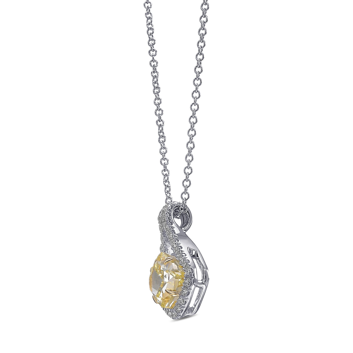 Anhänger mit gelbem Kissen-Diamanten
