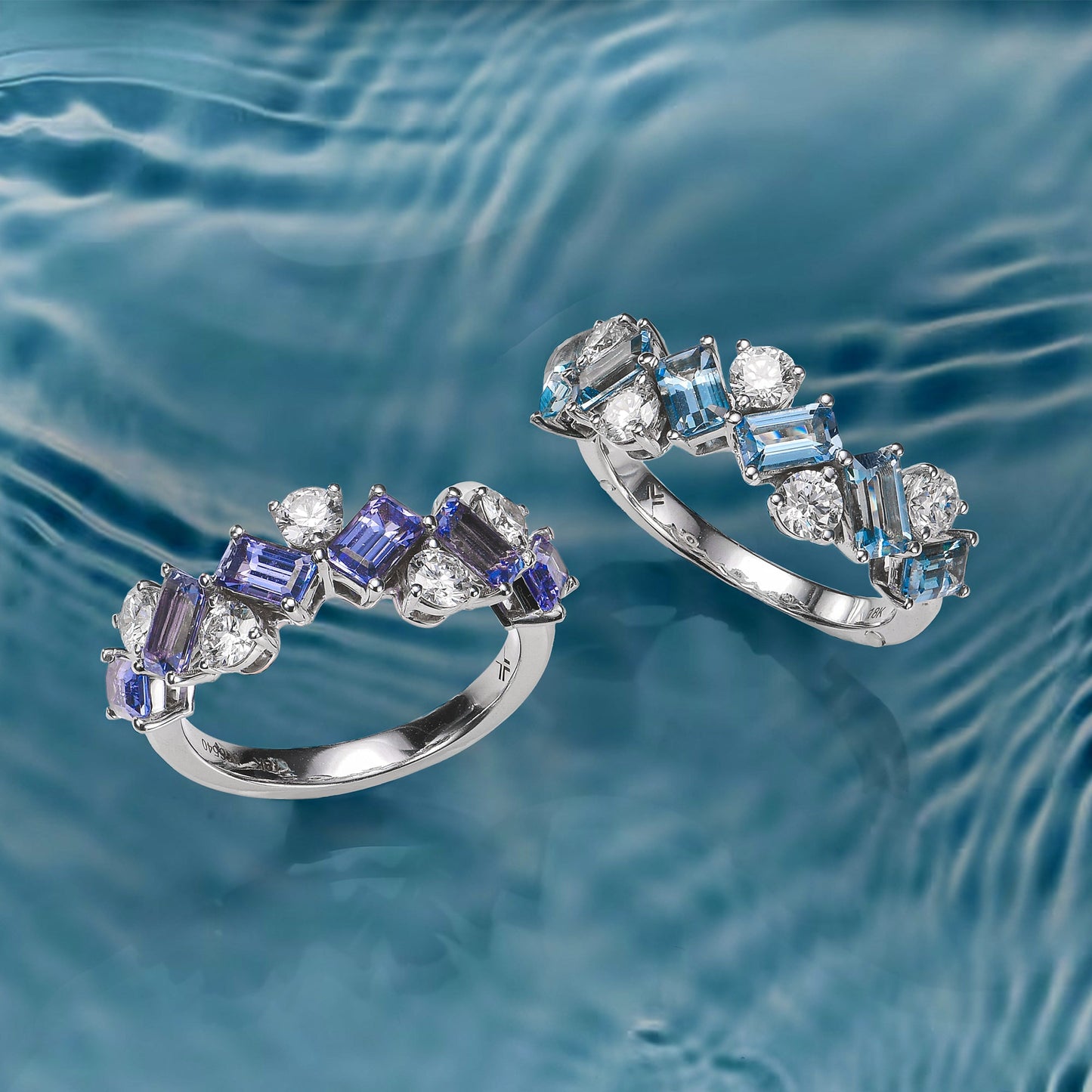 Aquamarin- und Diamantring