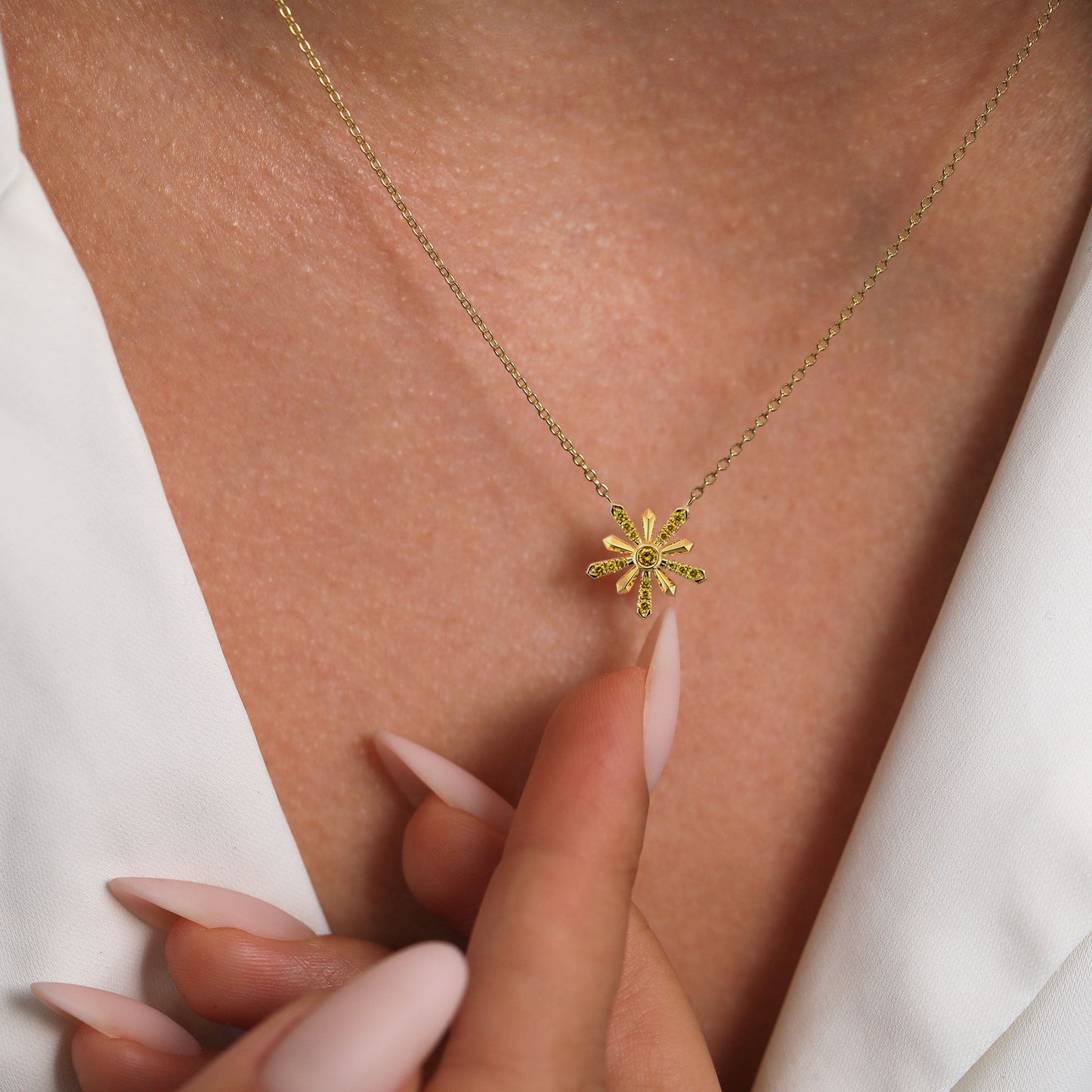 Fancy Vivid Yellow Pave Diamond Pendant