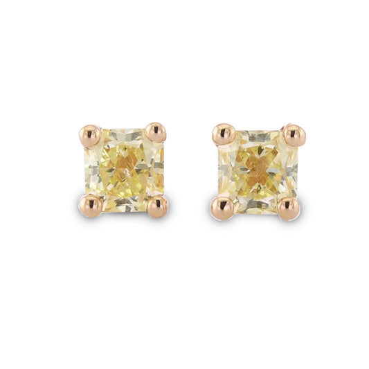Ausgefallene gelbe, strahlende Martini-Diamant-Ohrstecker