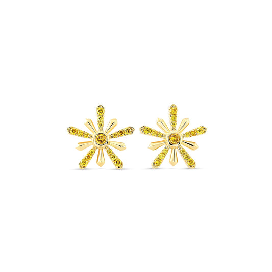 Ohrstecker mit leuchtend gelbem, rundem Diamanten
